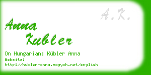 anna kubler business card